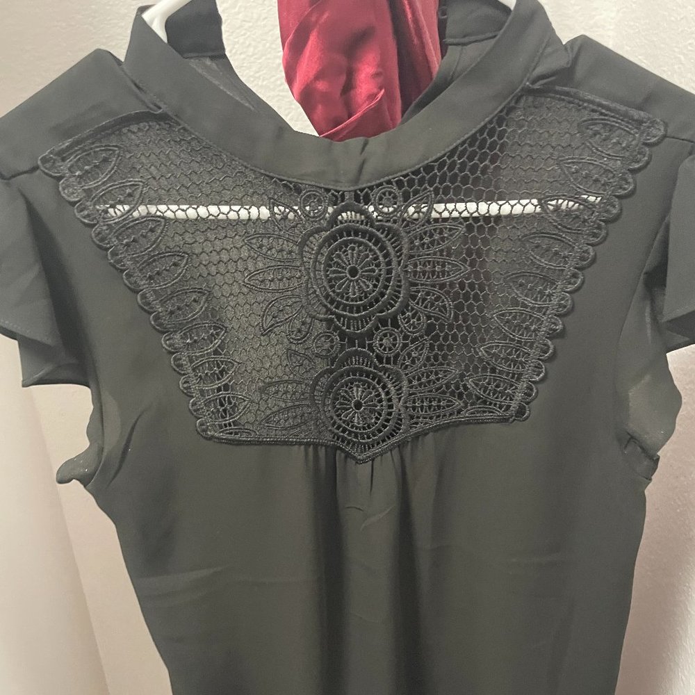 Business Casual Black Blouse